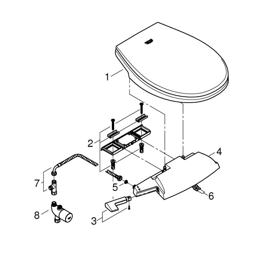 GROHE 39648SH0 - Manuell bidésits BAU CERAMIC durovit