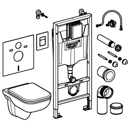 GROHE 39817000 - SOLIDO WC-set 1,13 m, keramik/vit