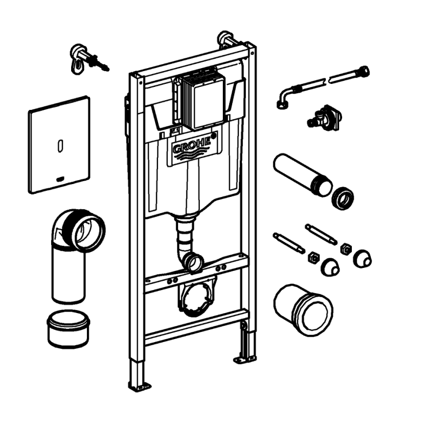 GROHE 39883000 - Förväggsinstallation SOLIDO 1,13 m blank krom