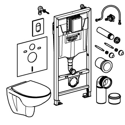 GROHE 39902000 - WC-stol SOLIDO 230 x 500 x 1130 keramik/vit