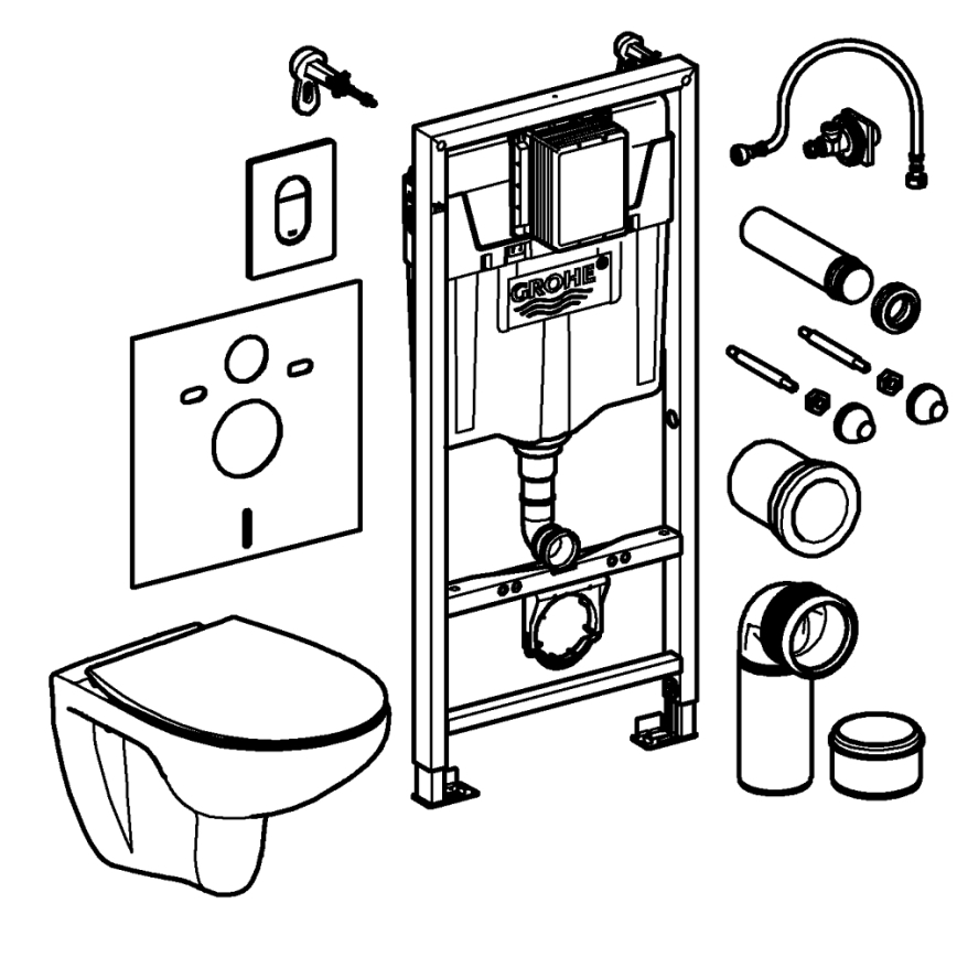 GROHE 39902000 - WC-stol SOLIDO 230 x 500 x 1130 keramik/vit