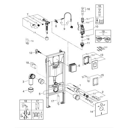 GROHE 39930000 - 4-i-1-set för WC SOLIDO 1,13 m, blank krom