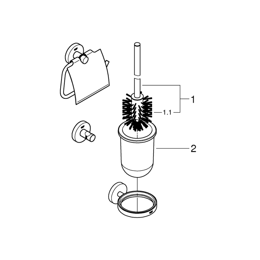 GROHE 40407001 - ESSENTIALS tillbehörsset, blank krom