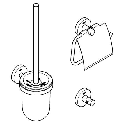 GROHE 40407001 - ESSENTIALS tillbehörsset, blank krom