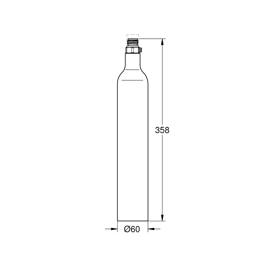 GROHE 40422000 - Kolsyreflaska GROHE BLUE 425 g CO2 (4 st) i rostfritt stål