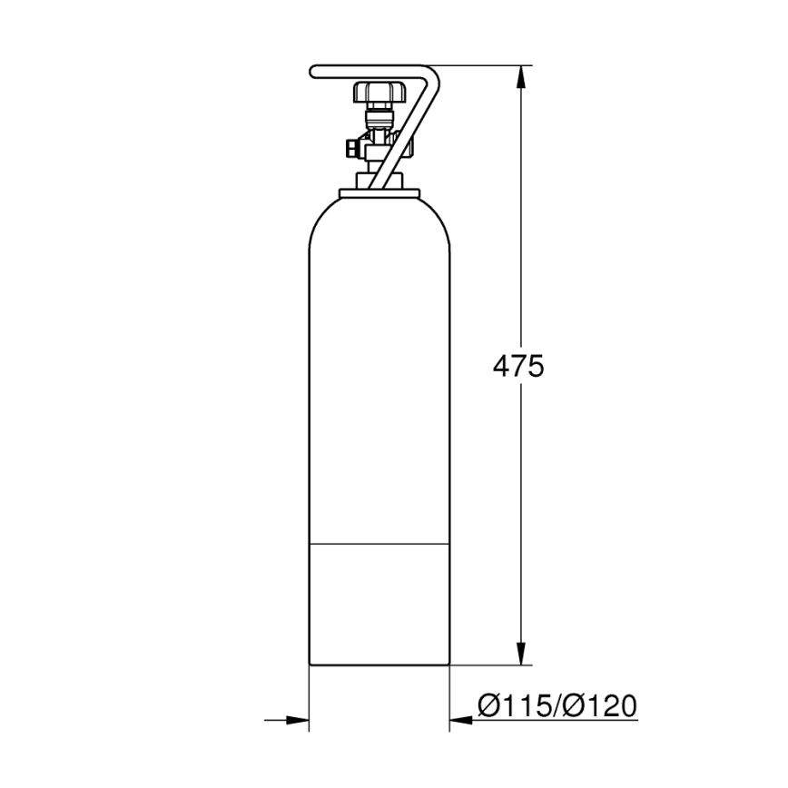 GROHE 40423000 - Startkit CO2-flaska GROHE BLUE 2 kg, rostfritt stål