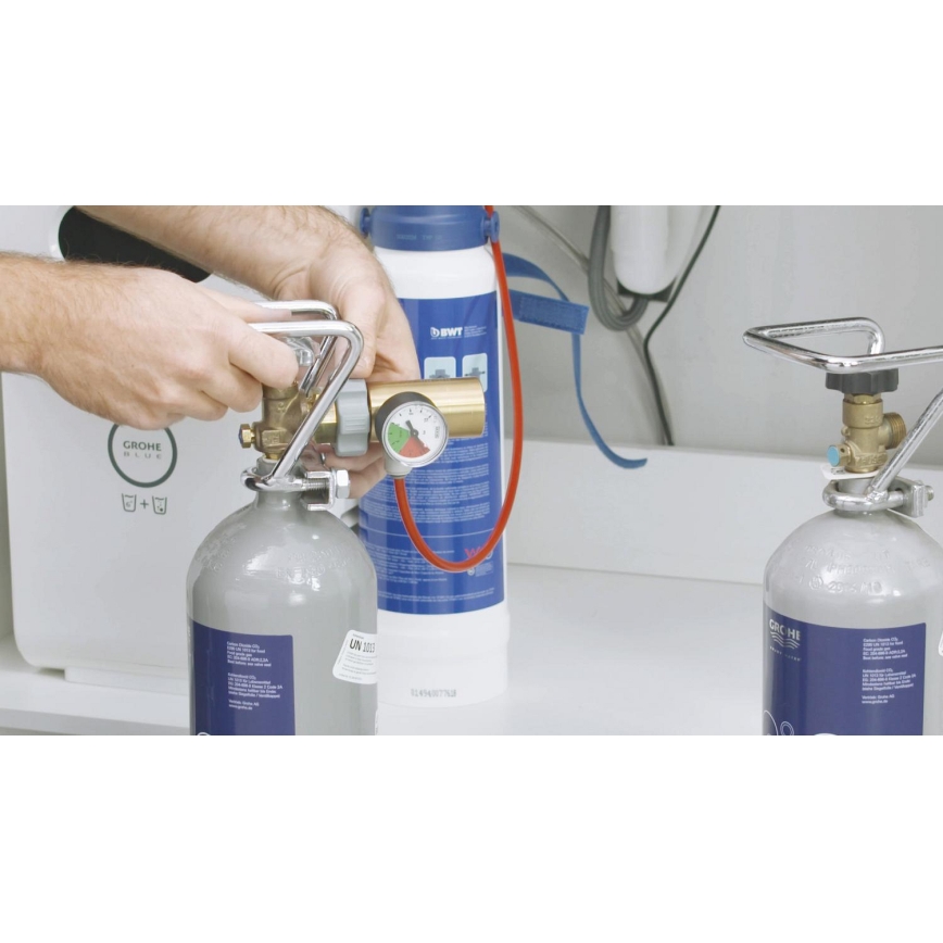 GROHE 40423000 - Startkit CO2-flaska GROHE BLUE 2 kg, rostfritt stål