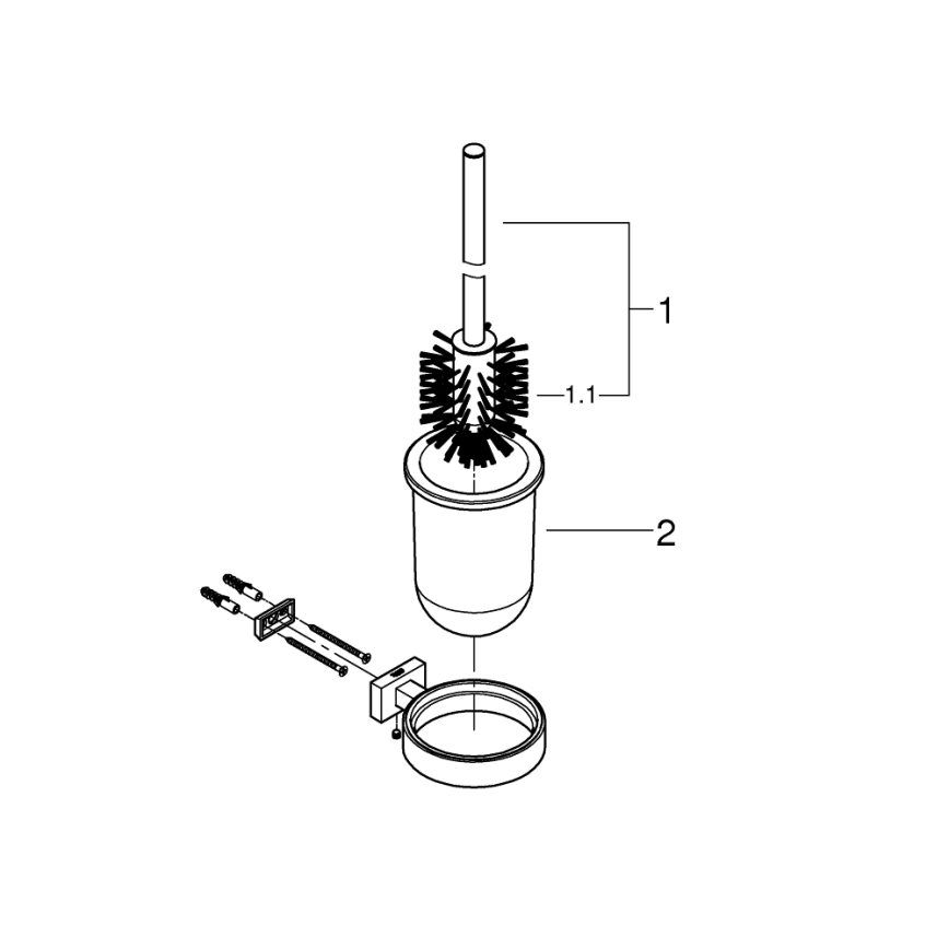 GROHE 40513AL1 - ESSENTIALS CUBE Toalettborstset, grafit