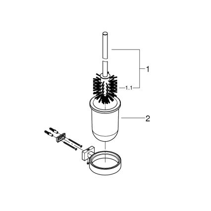 GROHE 40513DC1 - WC-rengöringsset ESSENTIALS CUBE i rostfritt stål