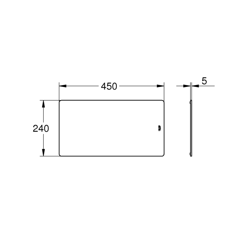 GROHE 40786K00 - Glashylla 450 × 240 × 19 mm svart