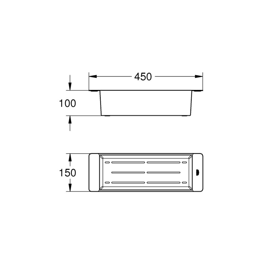 GROHE 40852SD0 - Multifunktionellt durkslag 450 × 150 × 100 mm i rostfritt stål