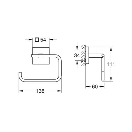 GROHE 40978DC0 - Toalettpappershållare START CUBE i rostfritt stål