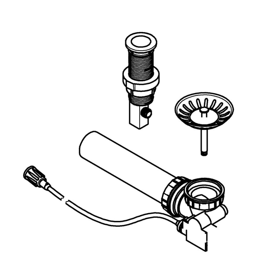 GROHE 40986SD0 - Avloppssats för köksvaskar Ø 35 mm, rostfritt stål