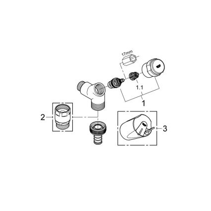 GROHE 41010000 - Anslutningsventil EGGEMANN DN 15, polerad krom