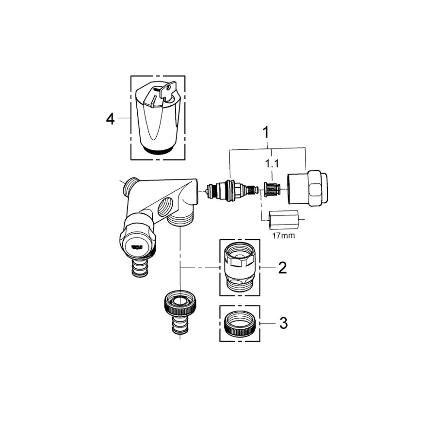 GROHE 41020000 - Dubbelventil EGGEMANN 12” i polerad krom