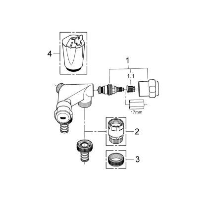 GROHE 41022000 - Dubbelventil EGGEMANN DN 15 polerad krom