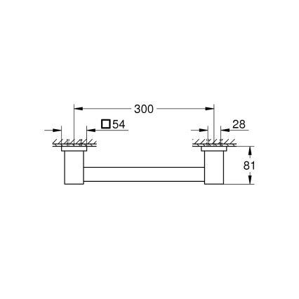 GROHE 410942430 - Badkarsgrepp START CUBE 354 mm svart