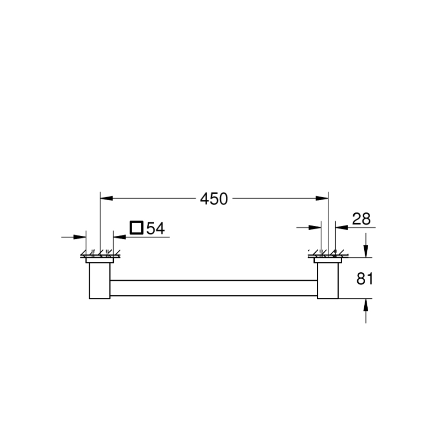 GROHE 410952430 - Badkarsgrepp START CUBE 504 mm svart
