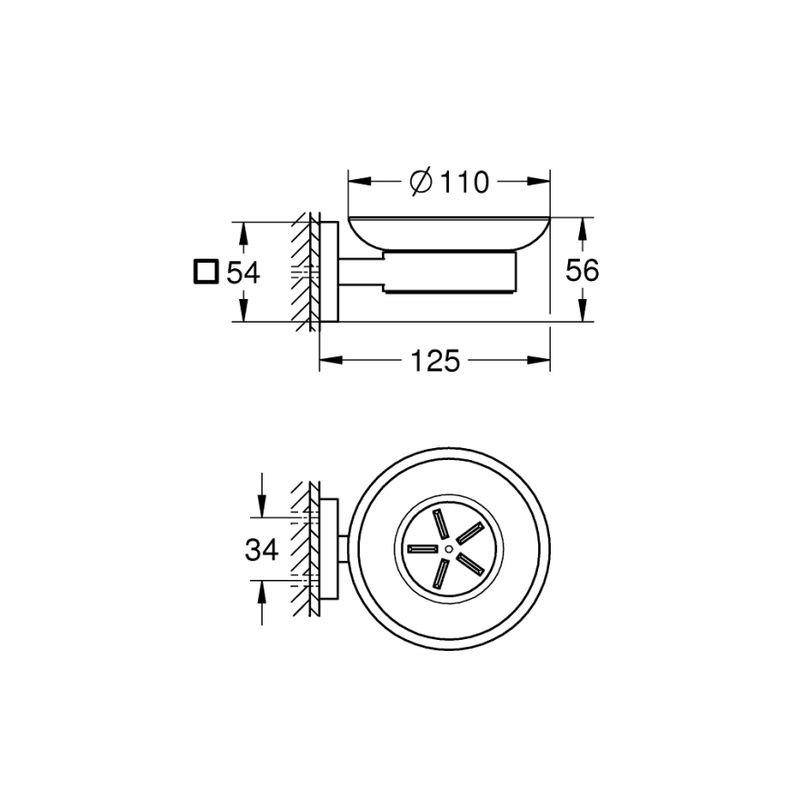 GROHE 41096DC0 - Tvålfat START CUBE 110 x 56 x 125 mm i rostfritt stål