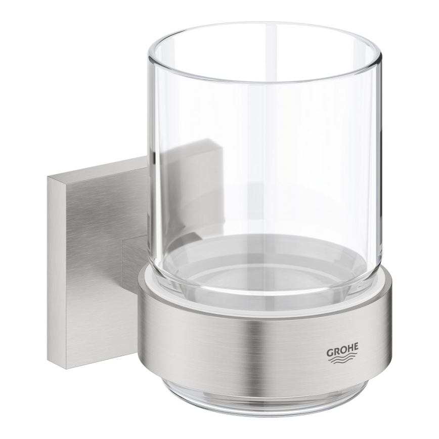 GROHE 41097DC0 - Glas med hållare START CUBE i rostfritt stål