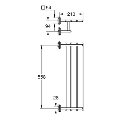 GROHE 41099DC0 - Hållare 210 x 600 i rostfritt stål