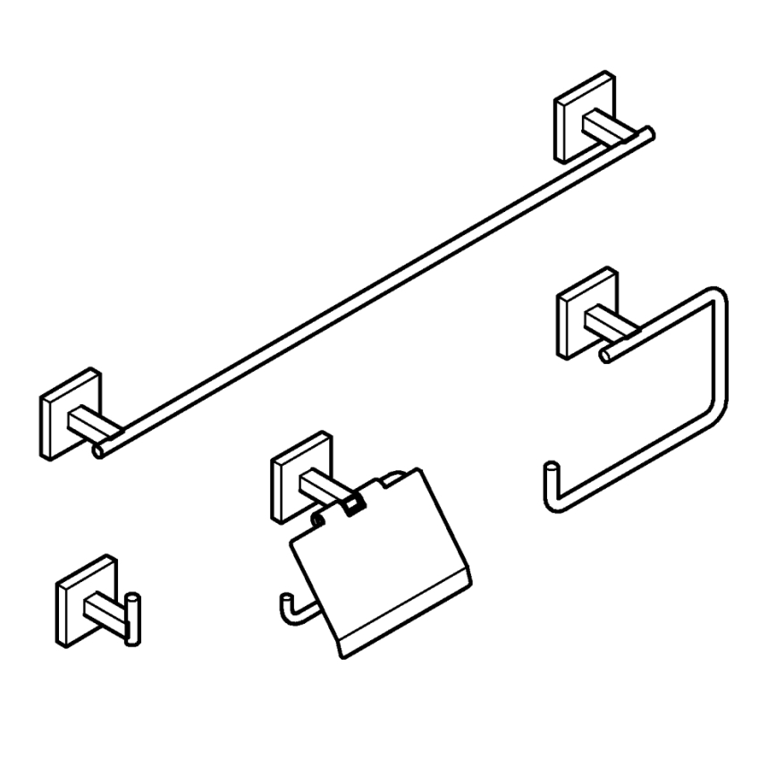 GROHE 41115DC0 - Tillbehörsset START CUBE 558 mm keramik/vit