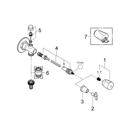 GROHE 41208000 - Utomhusväggventil EUROTEC DN 15 blankkrom
