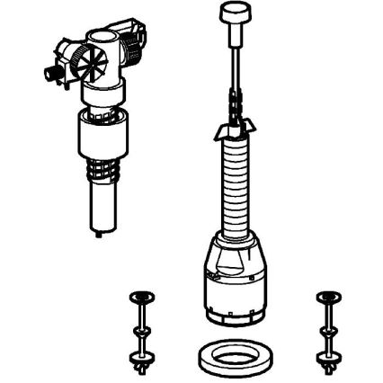 GROHE 43907PI0 - Utbytessats för keramiska spolcisterner, matt krom