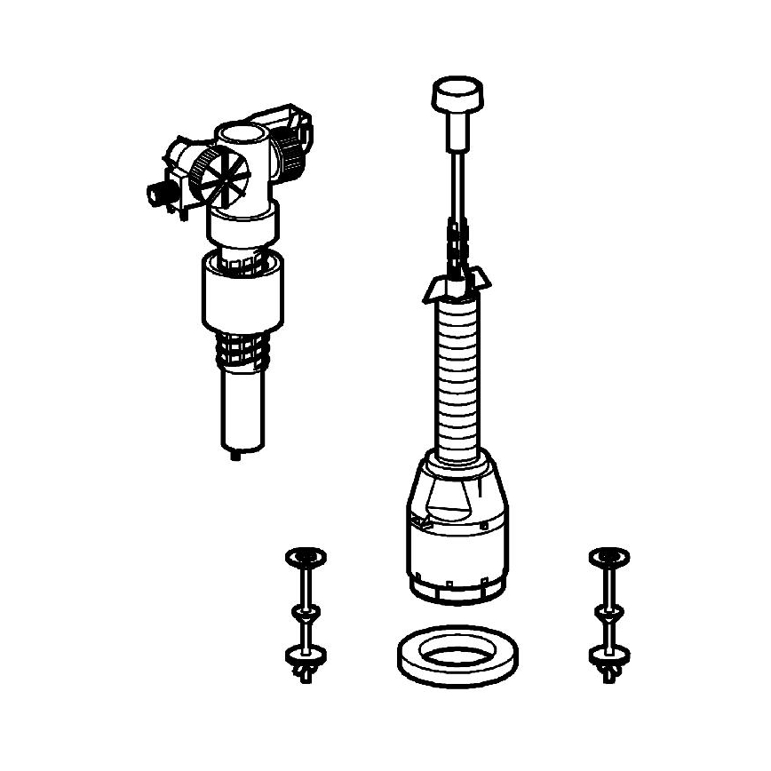 GROHE 43907PI0 - Utbytessats för keramiska spolcisterner, matt krom