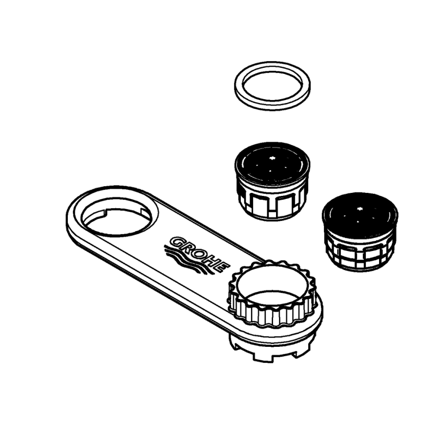 GROHE 46711000 - Perlátor 13,5 l/min och 34,8-37,8 l/min SpeedClean blank krom
