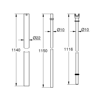 GROHE 48053000 - Förlängd duscharm för eftermontering 15 cm, blank krom