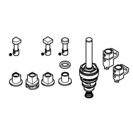 GROHE 48442000 - Omkastare för inbyggda ettgrepps badkarsblandare, blank krom