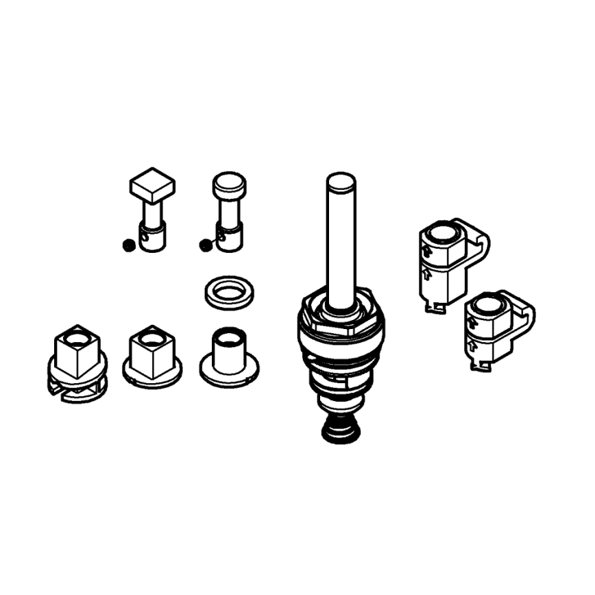 GROHE 48442000 - Omkastare för inbyggda ettgrepps badkarsblandare, blank krom