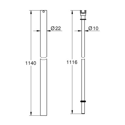 GROHE 48514000 - Duschrör för eftermontering, blank krom