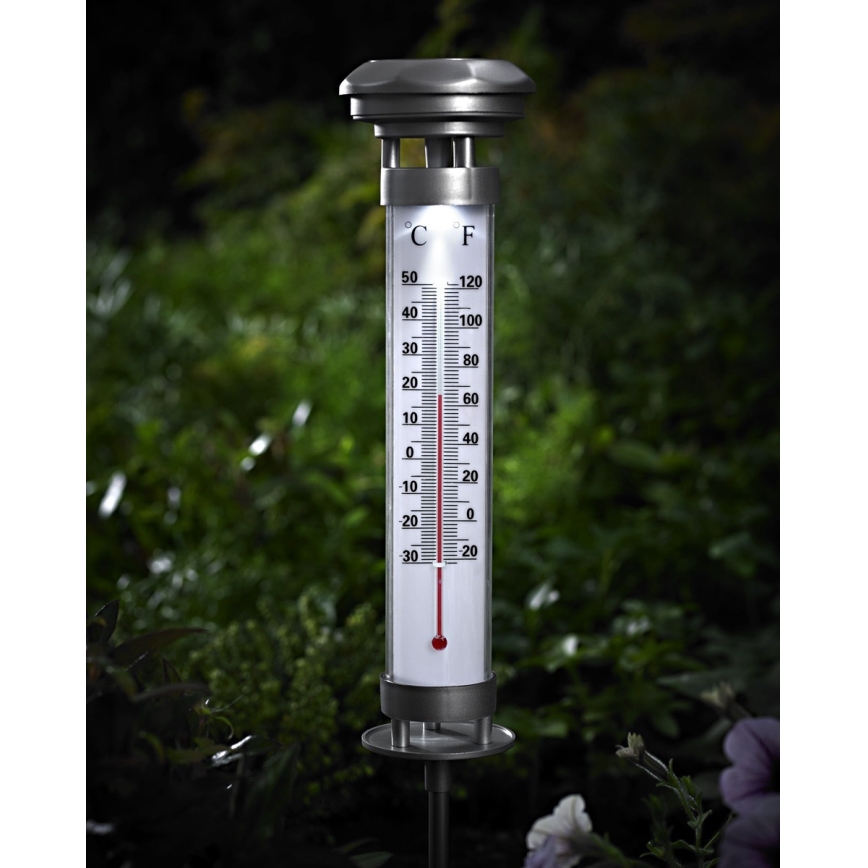 Grundig 89640 - LED sollampa med Termometer 1xLED/1,2V