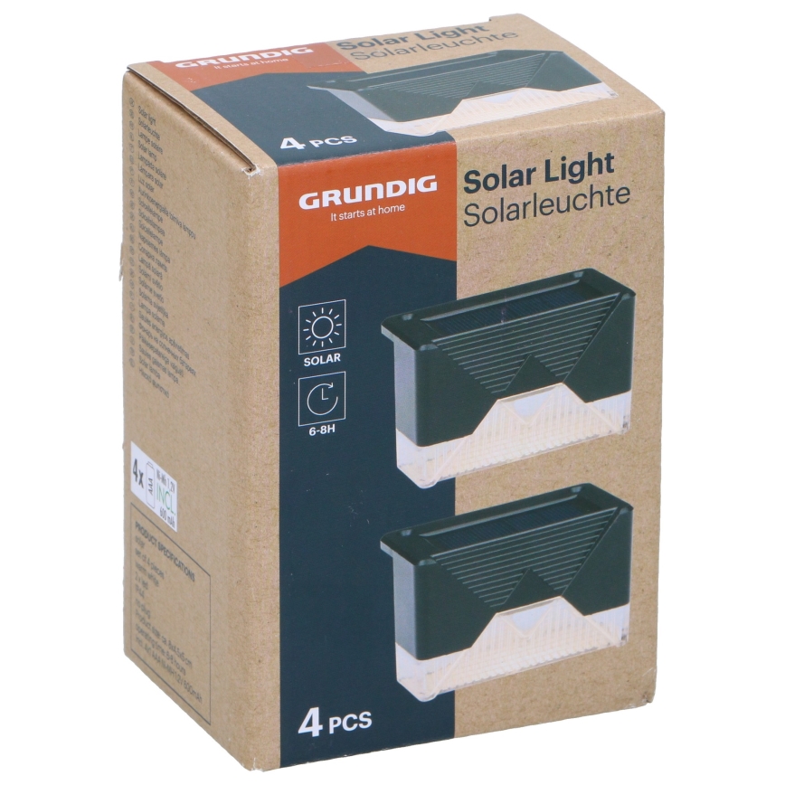 Grundig - KIT 4x LED solcell väggbelysning LED/1,2V IP44