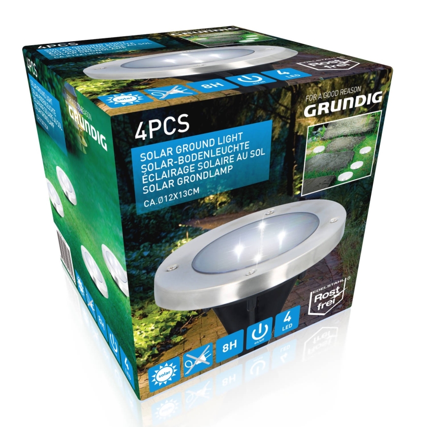 Grundig - KIT 4x LED Solcellsbelysning LED/1W/1,2V 600 mAh IP65