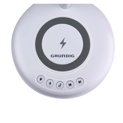 Grundig - LED bordslampa med trådlös laddning och inbyggd högtalare 3 i 1 LED/15W/5V