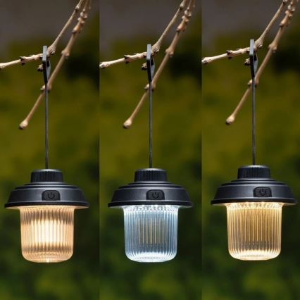 Grundig - LED campinglykta LED/3xAA 3000/4500/6000K IP44 svart