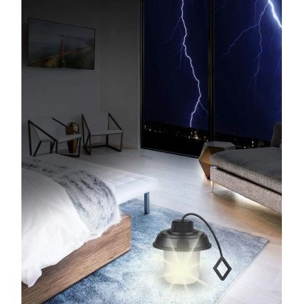 Grundig - LED campinglykta LED/3xAA 3000/4500/6000K IP44 svart