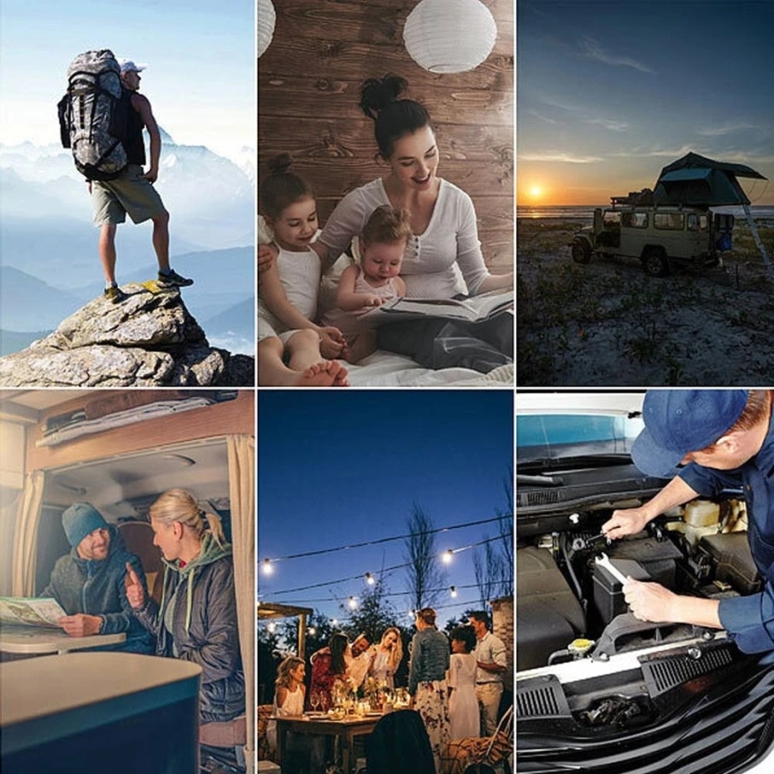 Grundig - LED campinglykta LED/3xAA 3000/4500/6000K IP44 svart