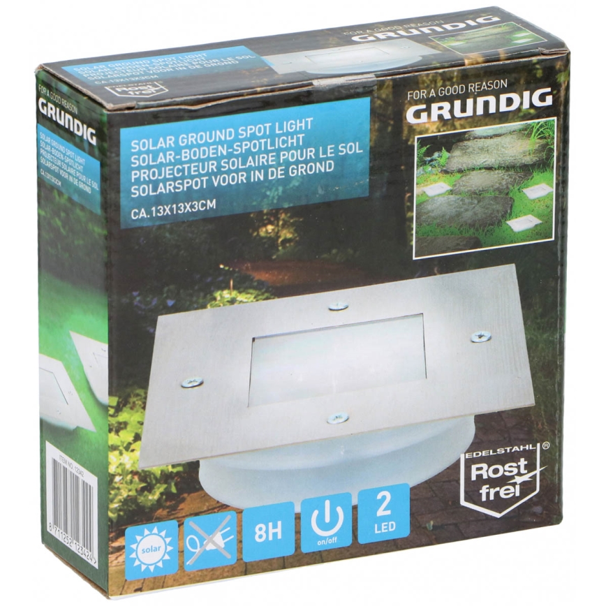 Grundig - LED Infälld solcellsbelysning 2xLED/1,2V 600 mAh IP44