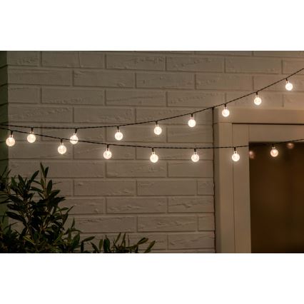Grundig - LED Ljusreglerad solcell kedja 50xLED/8 funktioner 9,35m IP44 varm vit + fjärrkontroll