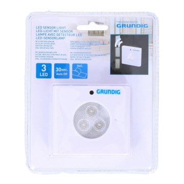 Grundig - LED Nattlampa med sensor 3xLED/3xAAA