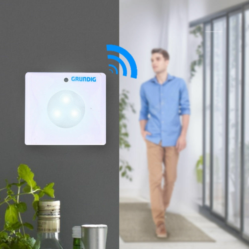 Grundig - LED Nattlampa med sensor 3xLED/3xAAA
