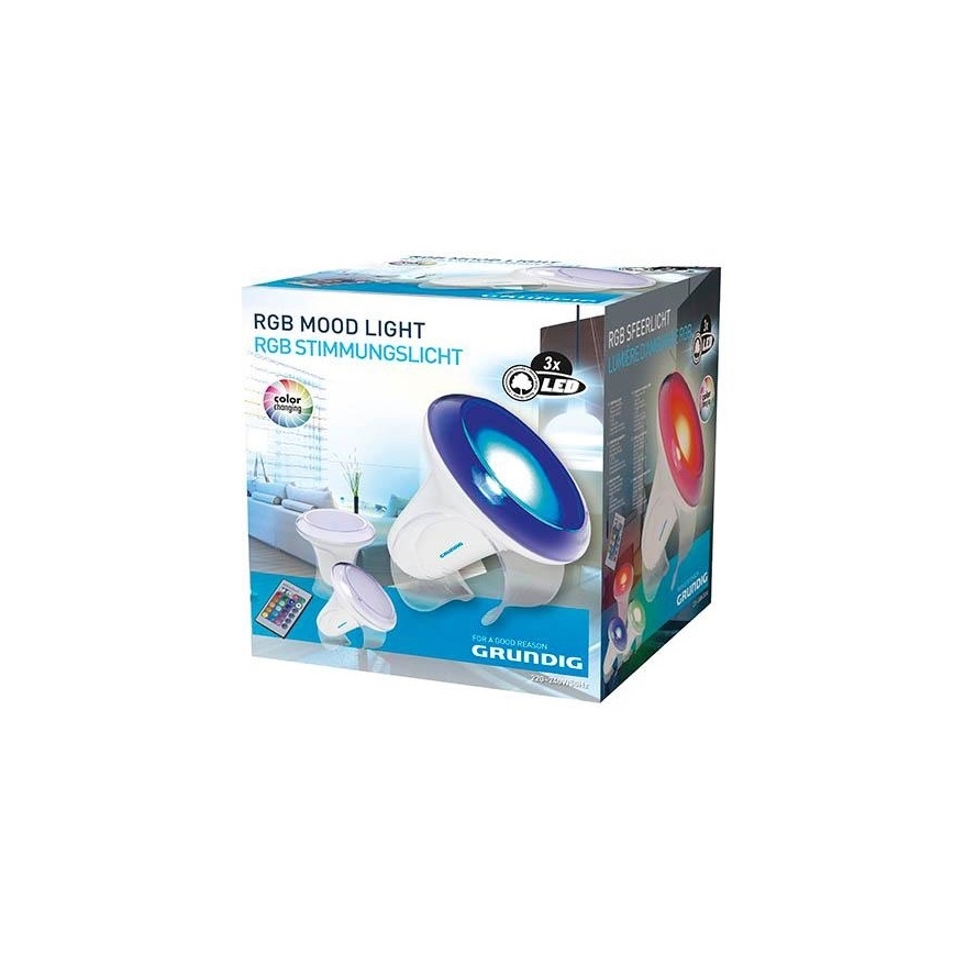 Grundig - LED RGB ljusreglerad bordslampa  LED/1W/230V + fjärrkontroll 