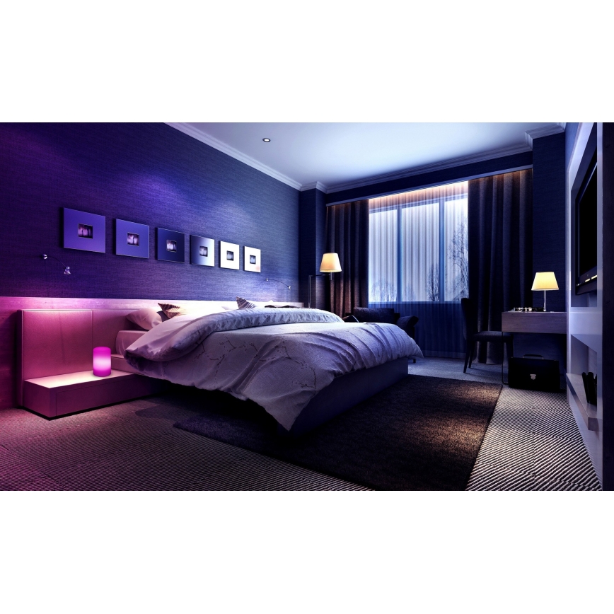 Grundig - LED RGB ljusreglerad bordslampa  LED/3xAAA + fjärrkontroll 