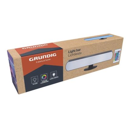 Grundig - LED RGBW Dimmbar bordslampa LED/0,7W/5V svart + fjärrkontroll