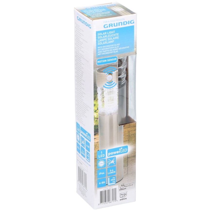 Grundig - LED solcellslampa med sensor 1xLED/1,2V 600 mAh IP44