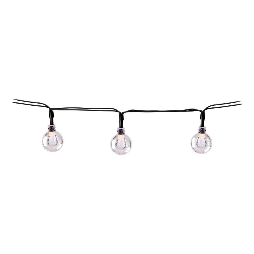 Grundig - LED solcellsljusslinga 50xLED/8 funktioner 6,9m varm vit